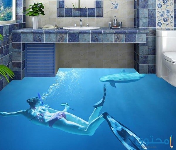 أرضيات 3D , تركيب سيراميك , بلاط ثلاثي الابعاد